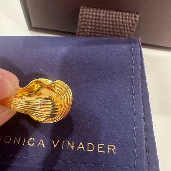 Monica Vinader Groove Chunky Knot Ring Gold Vermeil size 6 - Picture 2 of 7